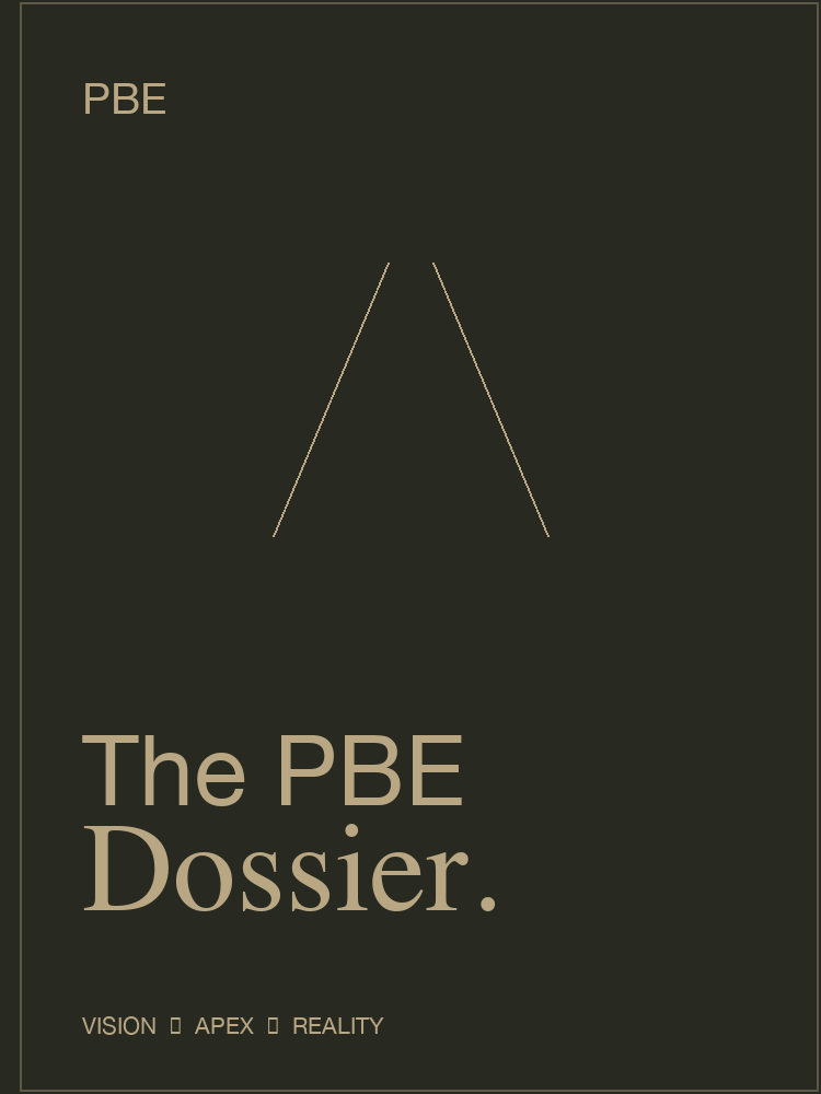 The PBE Dossier cover concept